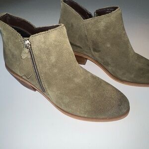 Cole Haan Olive Suede Ankle Booties